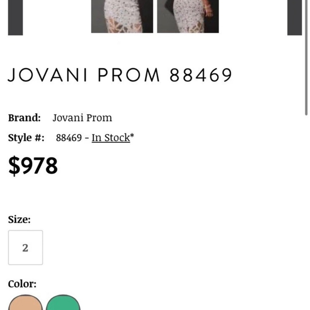 Jovani Cream One-Shoulder Prom Dress - Picture 8 of 9